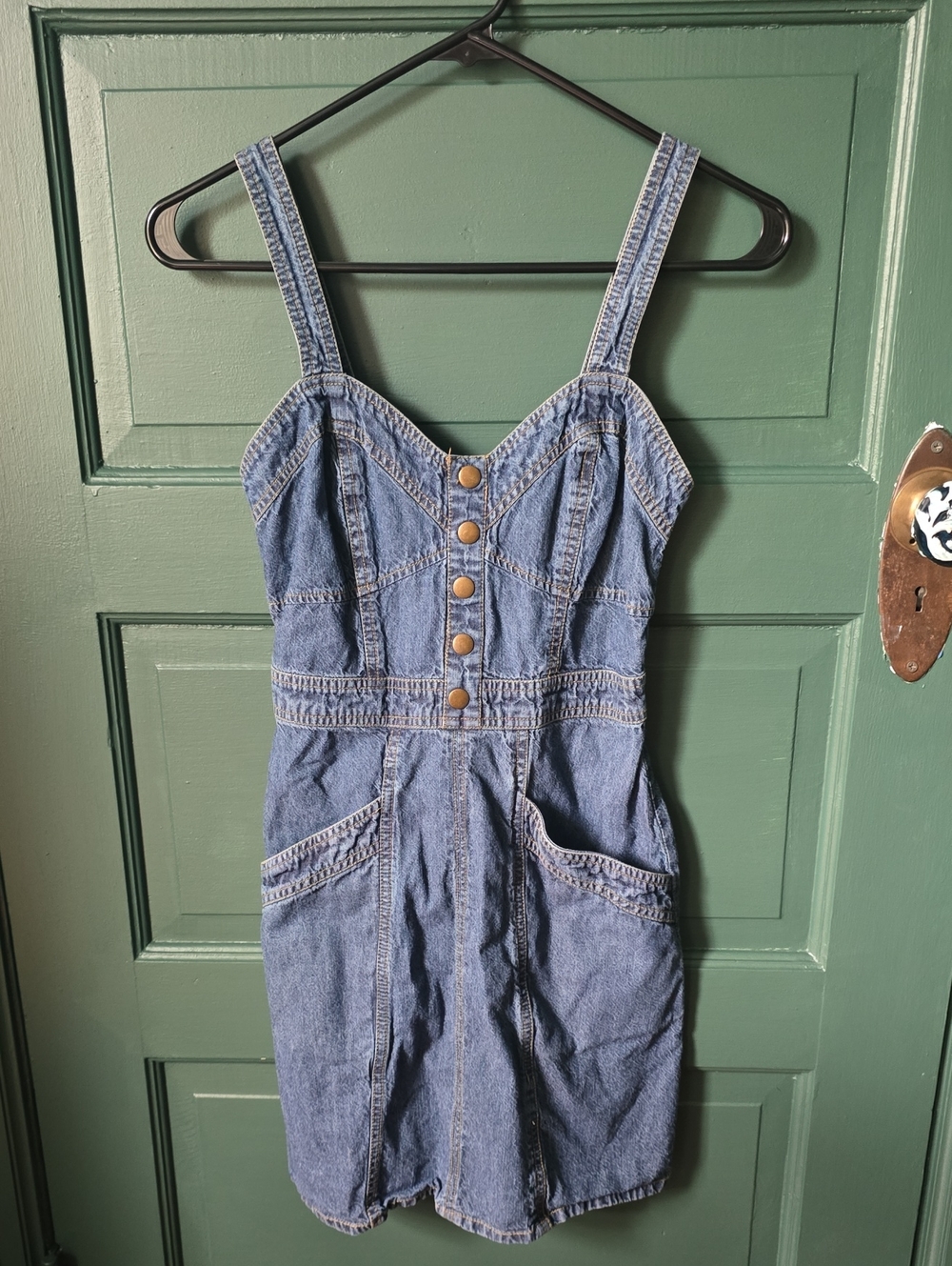 Blue Denim One-Piece Jumper Dress